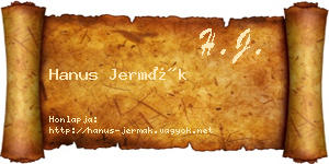Hanus Jermák névjegykártya